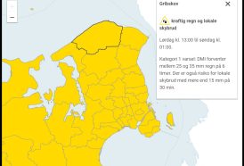 DMI varsel 12-08-2023 - Gribskov